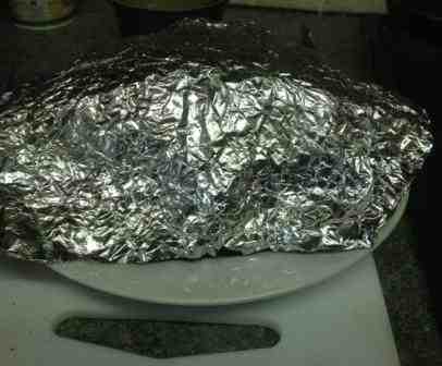 basil chicken covered with foil to rest basil chicken covered with foil to rest
