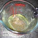 boiled water on the tea bag boiled water on the tea bag