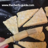 brushing the scones with milk