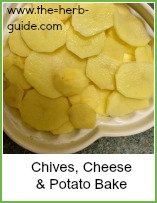 chives, cheese and potato bake