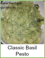 classic basil pesto on tagliatelle
