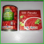 can of tomatoes and pack of passata can of tomatoes and pack of passata