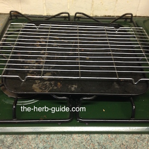 tray with oven rack over tray with oven rack over