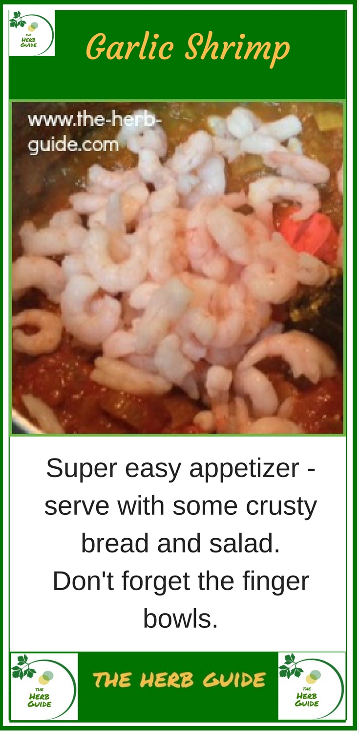 garlic shrimp cooking in a  pan