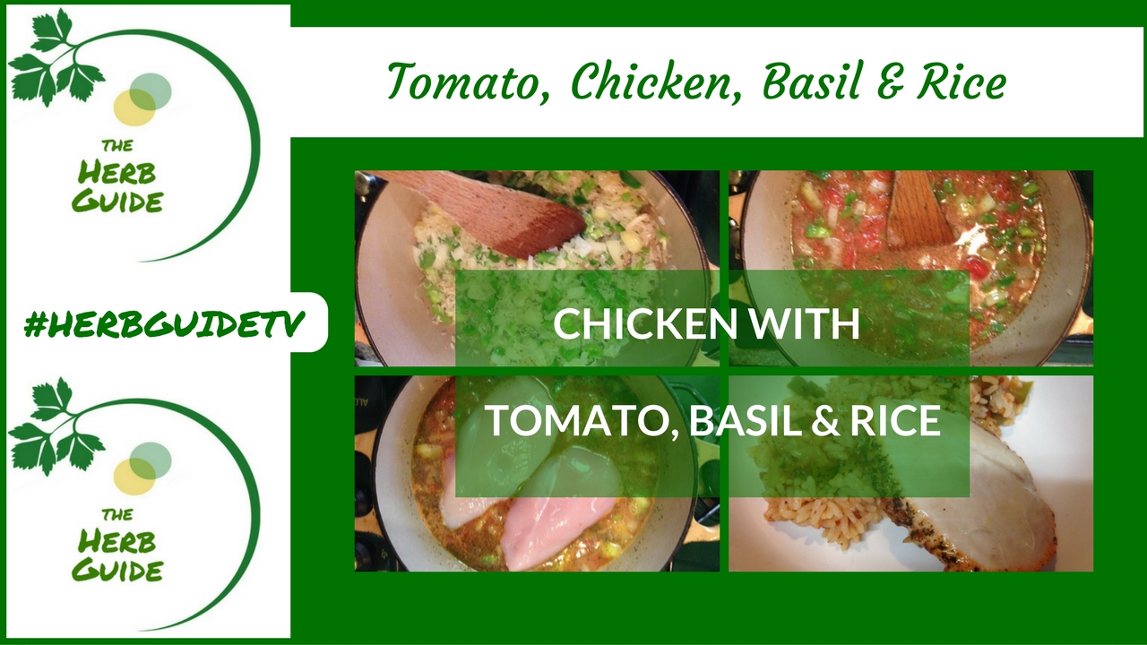tomato, chicken and basil rice step by step photos