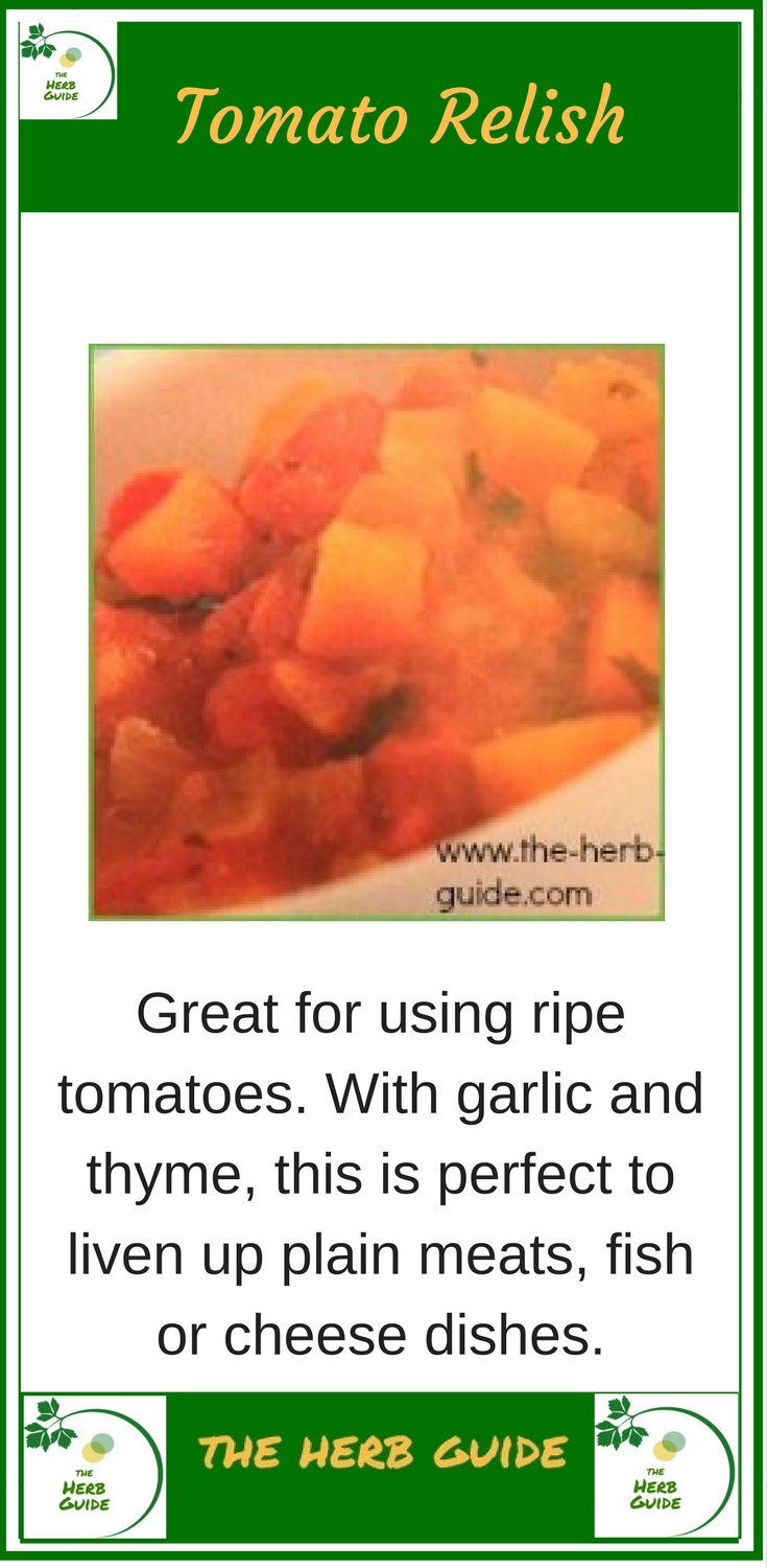 Tomato relish in a dish